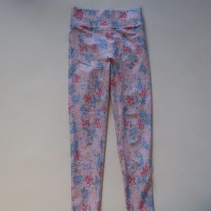 Womens LoveShackFancy Pink Blue Floral Print Leggings XS *